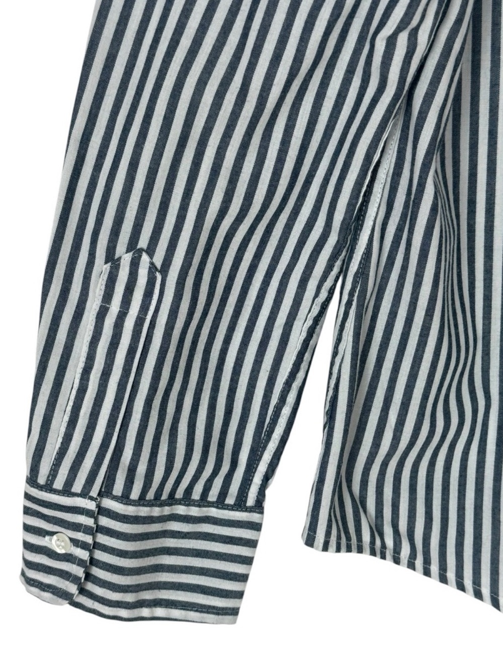 Grant & Grace The Monte Carlo Sun Washed Gray White Stripe Button Front Shirt XL - Picture 8 of 16